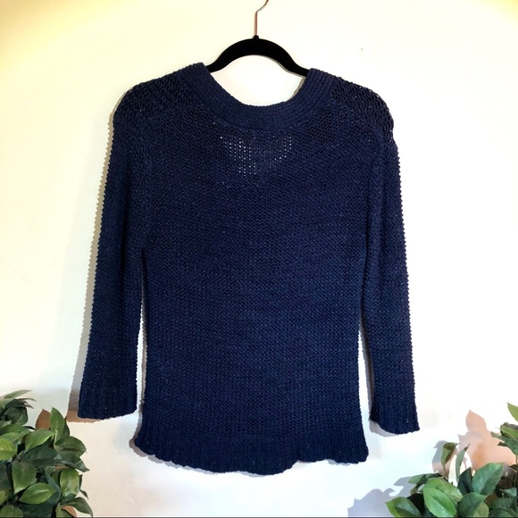 Navy Blue Knitted Sweater - Picture 4 of 8